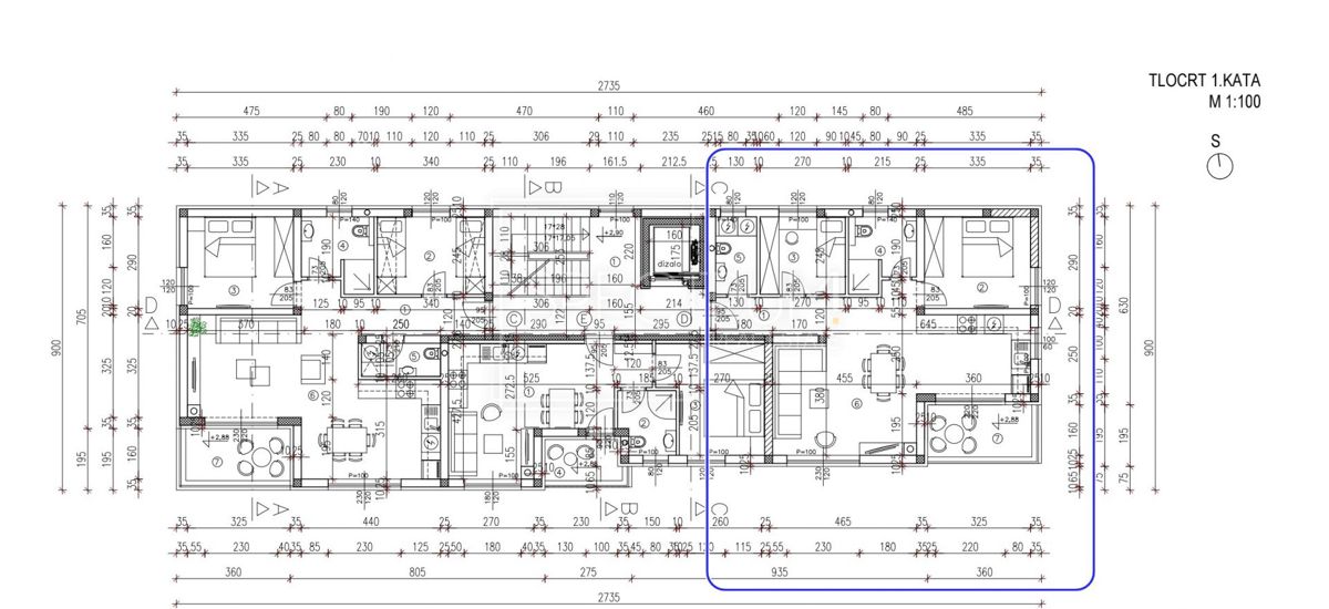 Torre, nuovo edificio, appartamento con 2 camere da letto