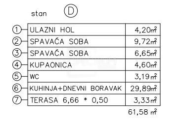 Torre, nuovo edificio, appartamento con 2 camere da letto