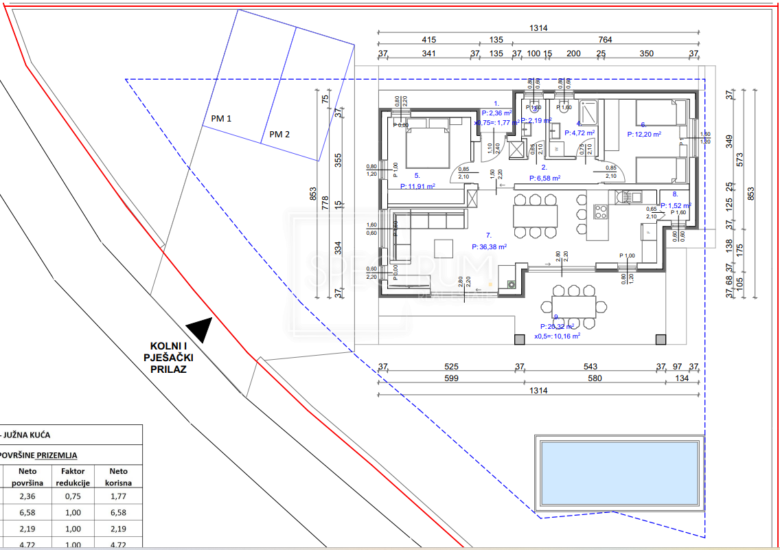 Zona di Sanvincenti, terreno con permesso di costruire una casa con piscina