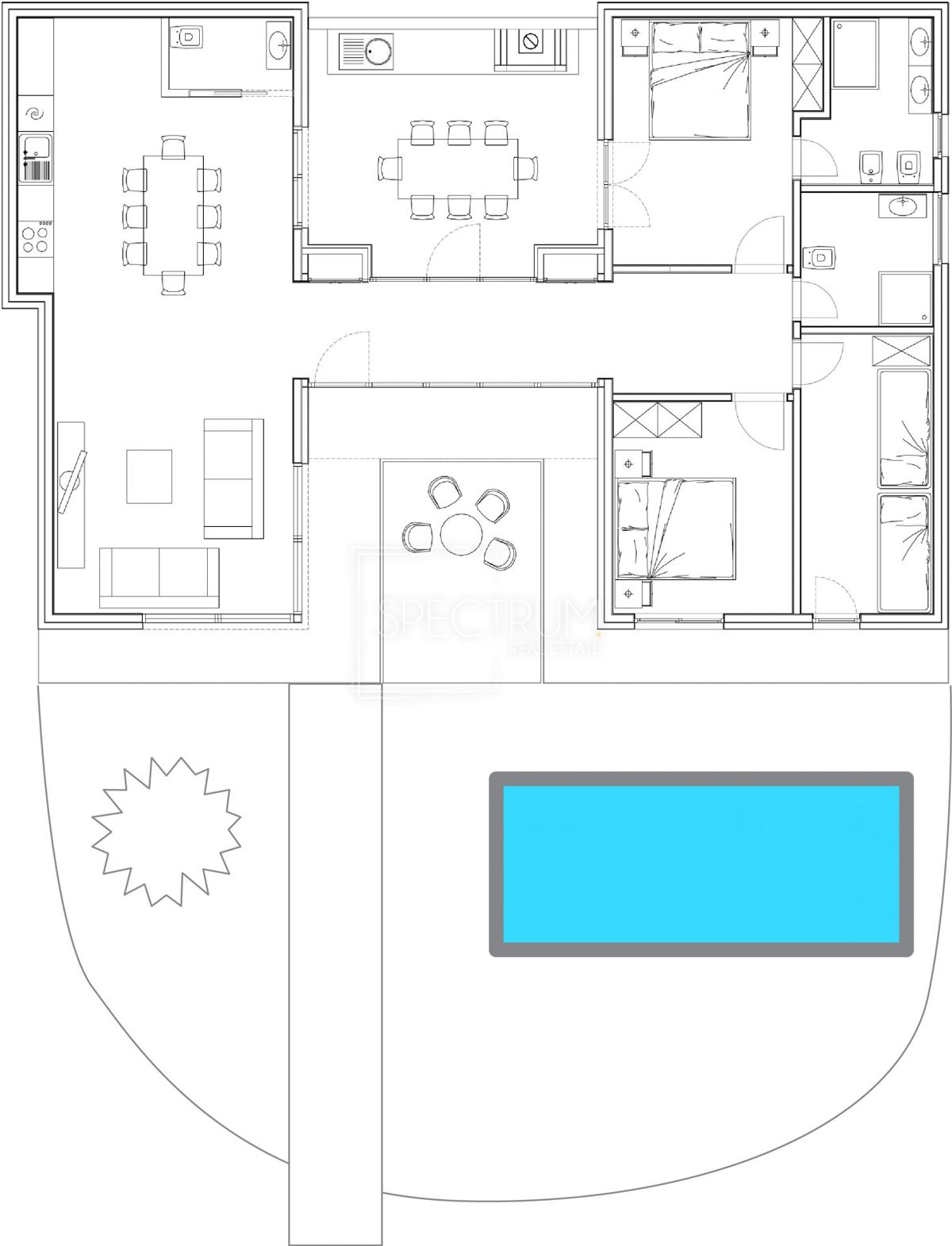 Zona Parenzo, casa a un piano con piscina