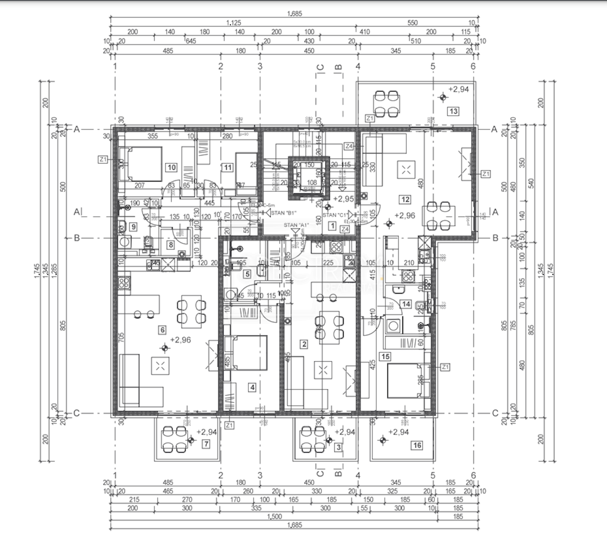 Abrega, nuova costruzione, appartamento al 1° piano