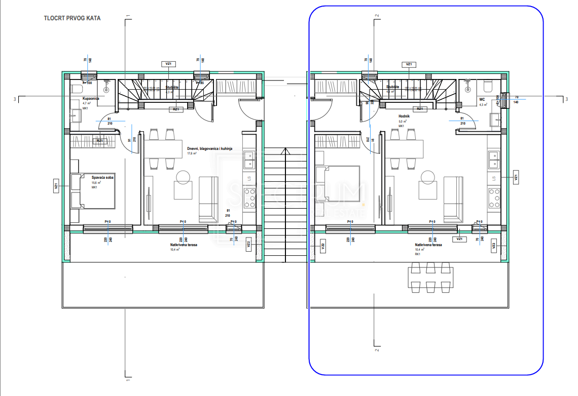 Zona Parenzo, nuova costruzione, appartamento con vista mare