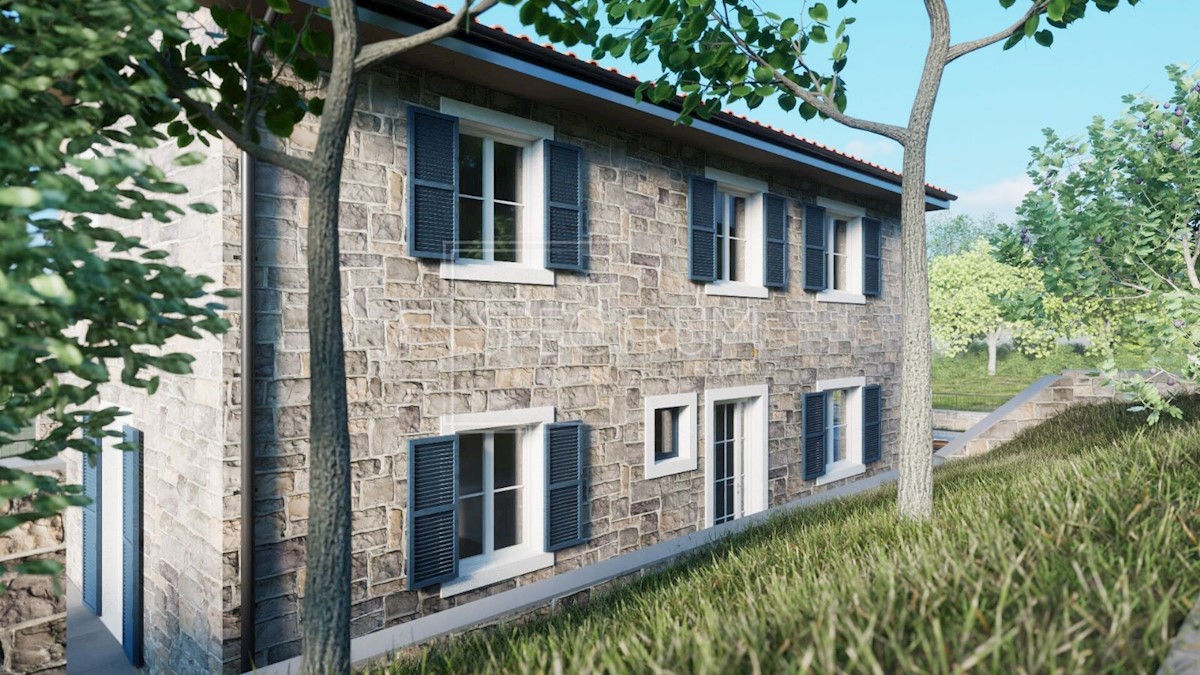 Dintorni di Buie, villa con piscina e vista sui vigneti