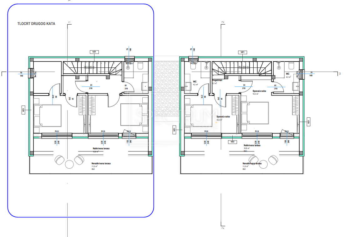 Zona Parenzo, appartamento a due piani con vista mare