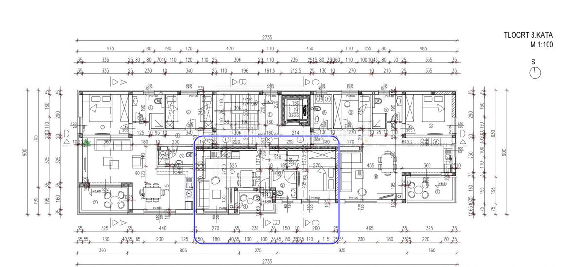Torre, nuova costruzione, appartamento al 3° piano