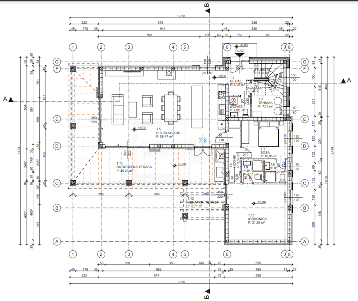 Dintorni di Buie, una villa con piscina e una bellissima vista