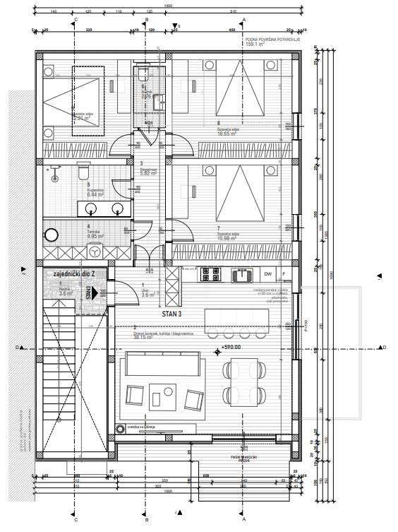 Fontane, nuova costruzione, spazioso appartamento mansardato