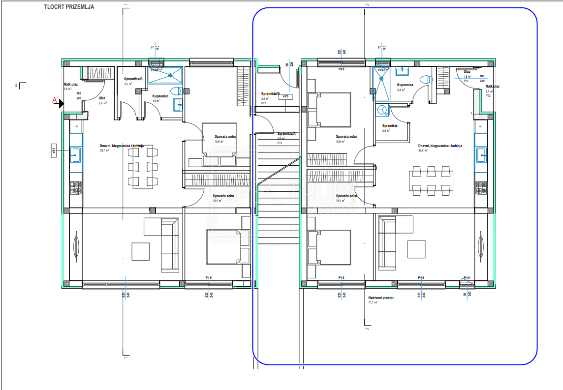 Zona Parenzo, nuovo edificio, appartamento al piano terra con giardino