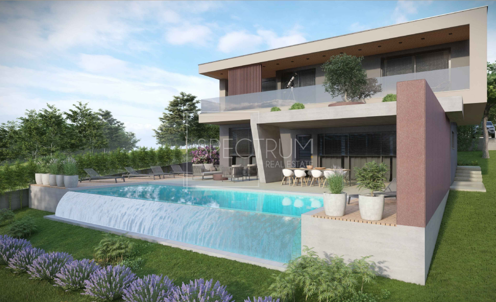 Zona di Albona, nuova costruzione, villa con piscina e centro benessere