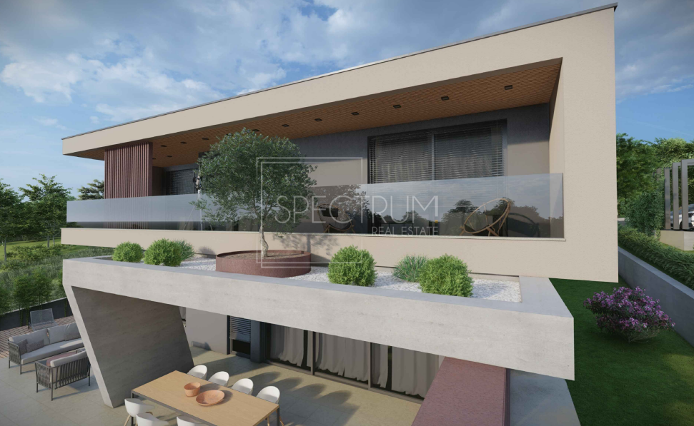 Zona di Albona, nuova costruzione, villa con piscina e centro benessere