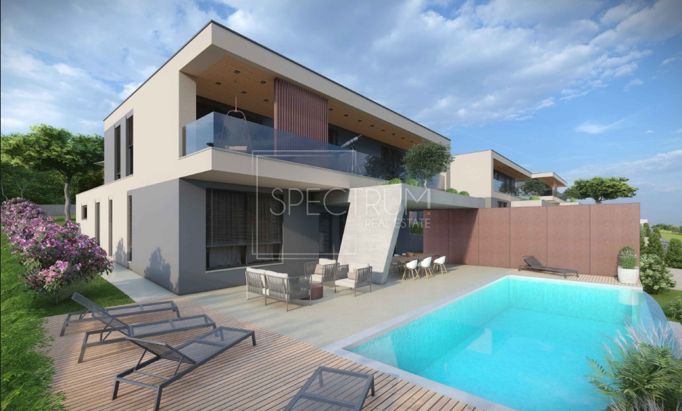 Zona di Albona, nuova costruzione, villa con piscina e centro benessere