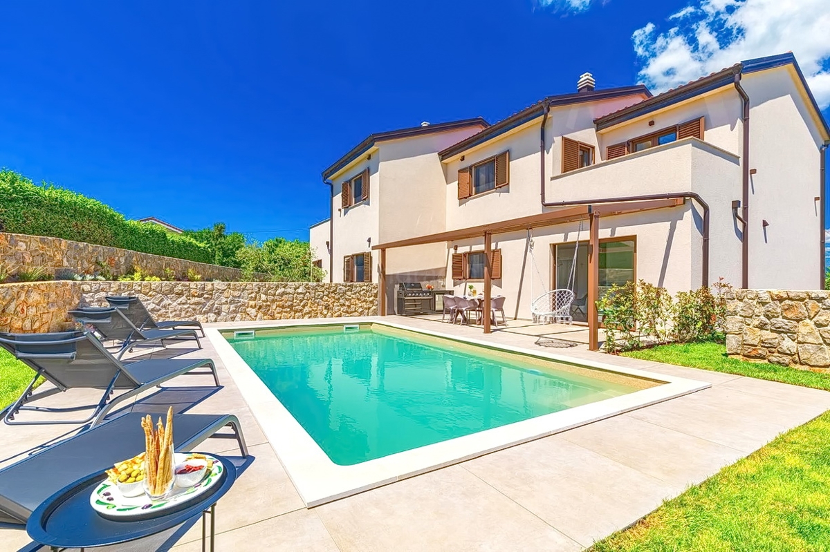Krk, dintorni, lussuosa casa bifamiliare con piscina!