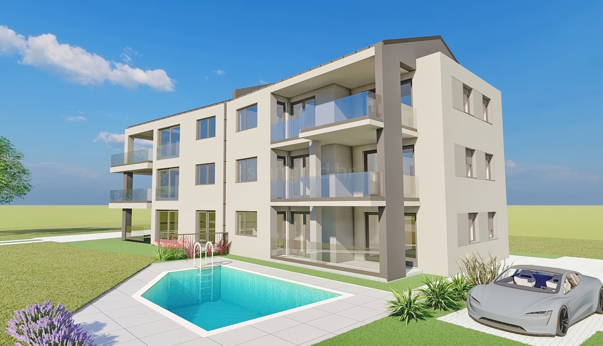 Šilo, appartamento al piano terra in un nuovo edificio vicino al mare!