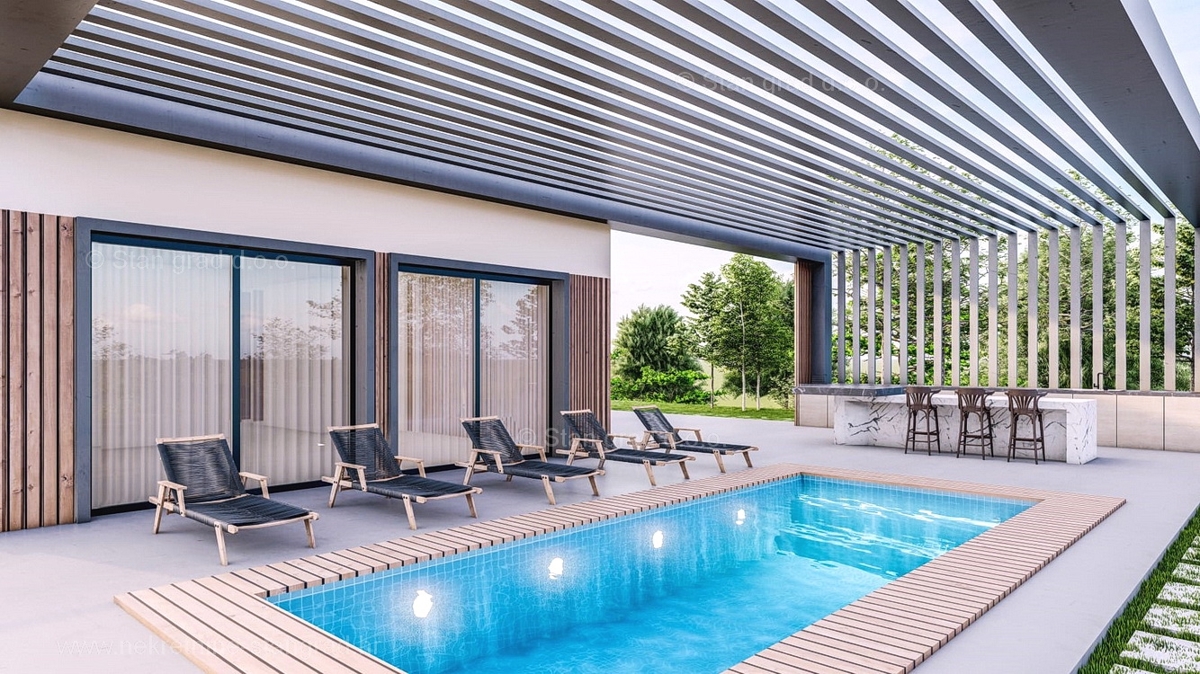 Zona di Krk, bellissimo appartamento al 1° piano con giardino e piscina, in vendita!