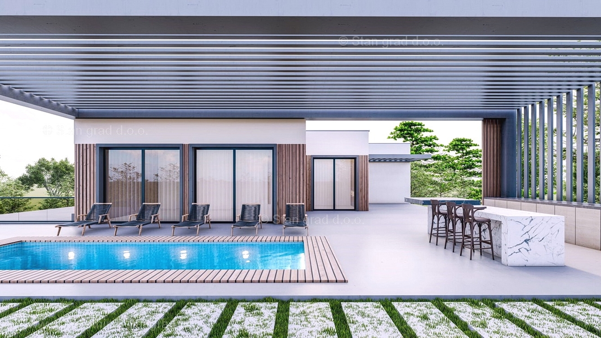 Zona di Krk, bellissimo appartamento al 1° piano con giardino e piscina, in vendita!