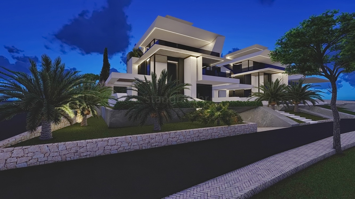 Njivice, appartamento al piano terra in un nuovo edificio con piscina, posizione eccellente!