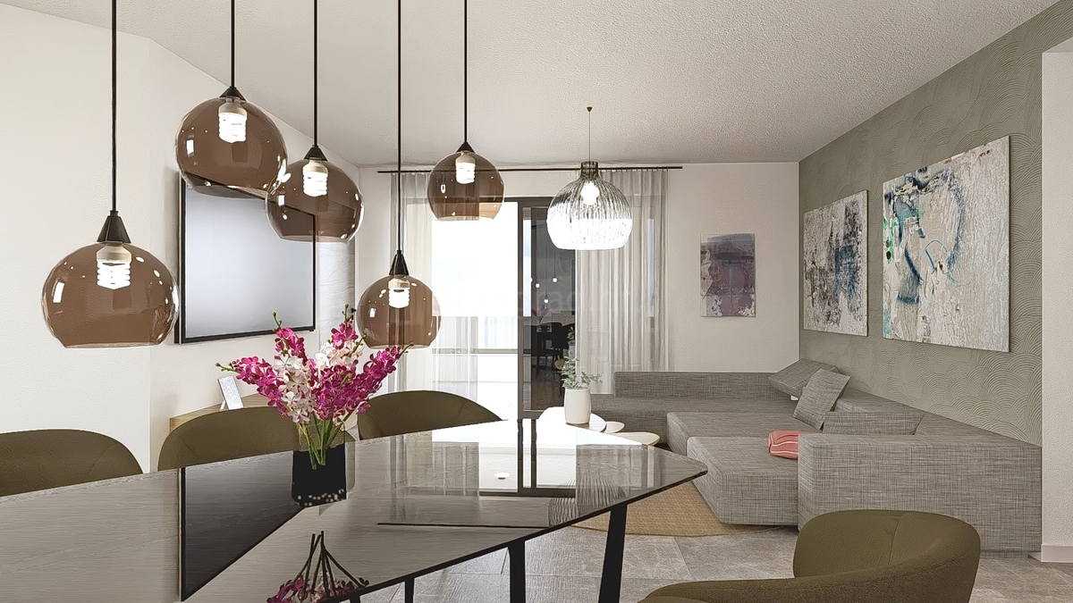 Vrbnik, moderno appartamento al 1° piano di un nuovo edificio con vista mare!