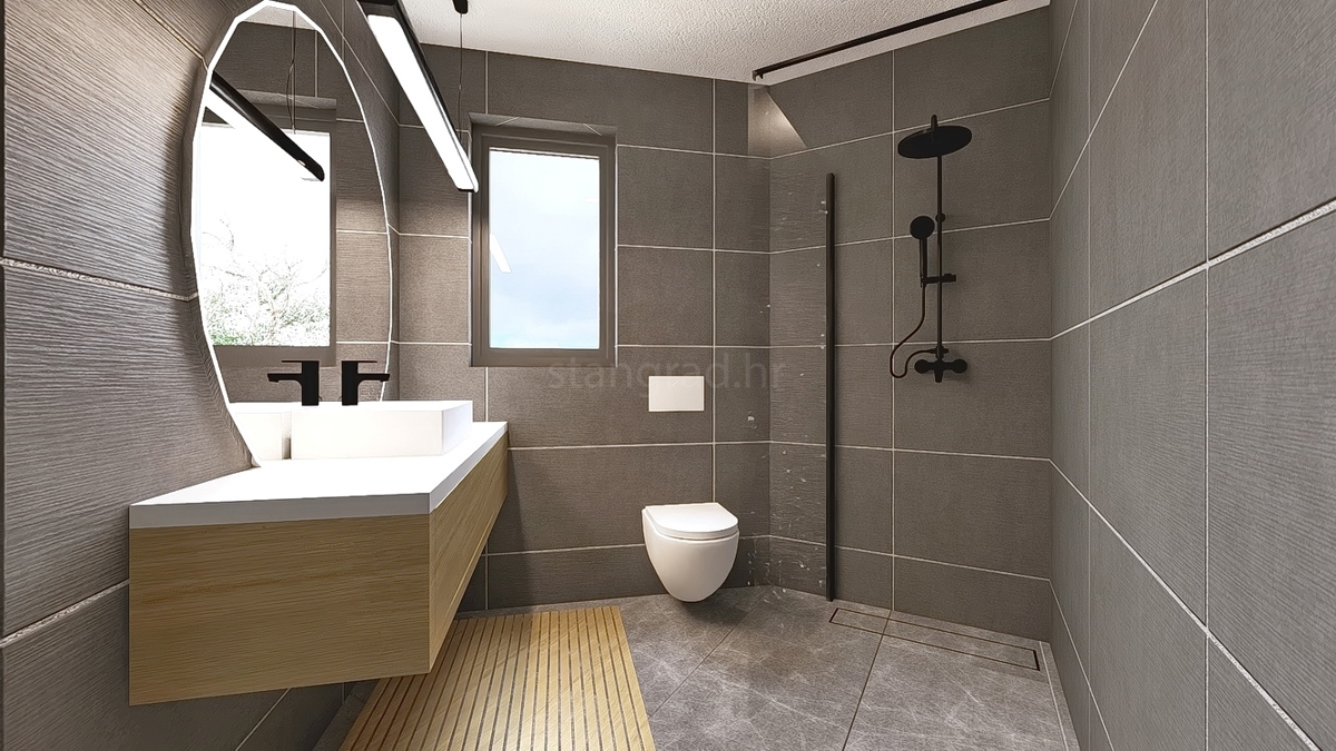 Vrbnik, moderno appartamento al 1° piano di un nuovo edificio con vista mare!