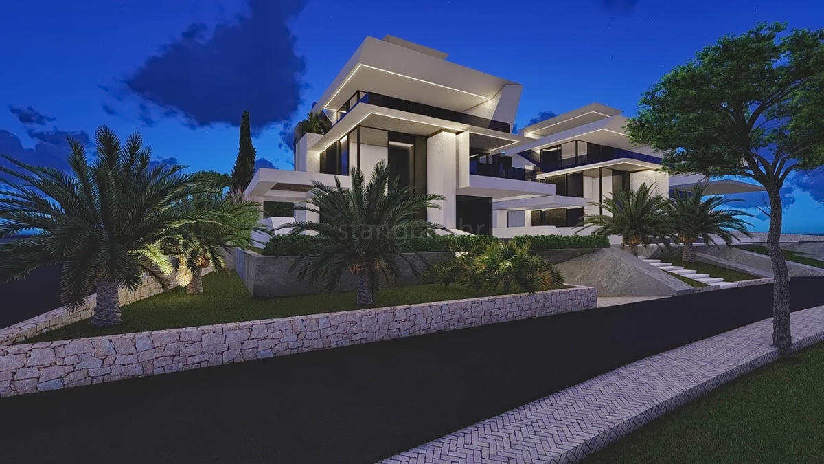 Njivice, appartamento duplex in un nuovo edificio con vista mare!