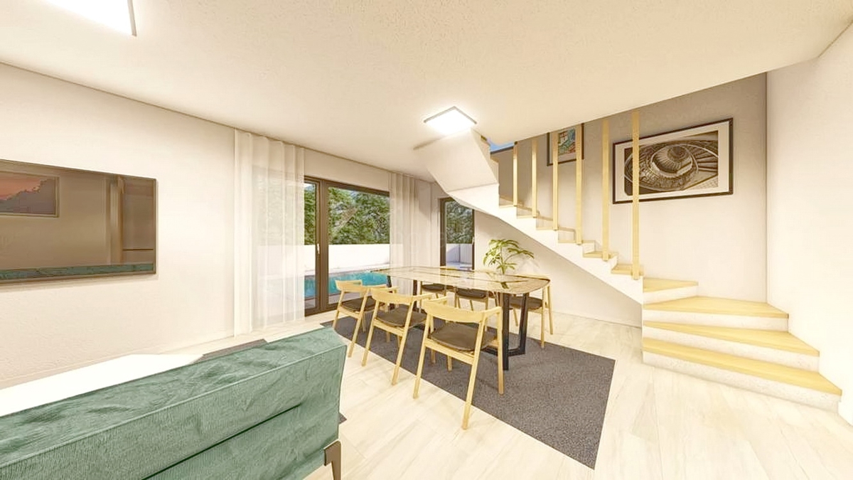 Malinska, moderna casa bifamiliare con giardino in ottima posizione!