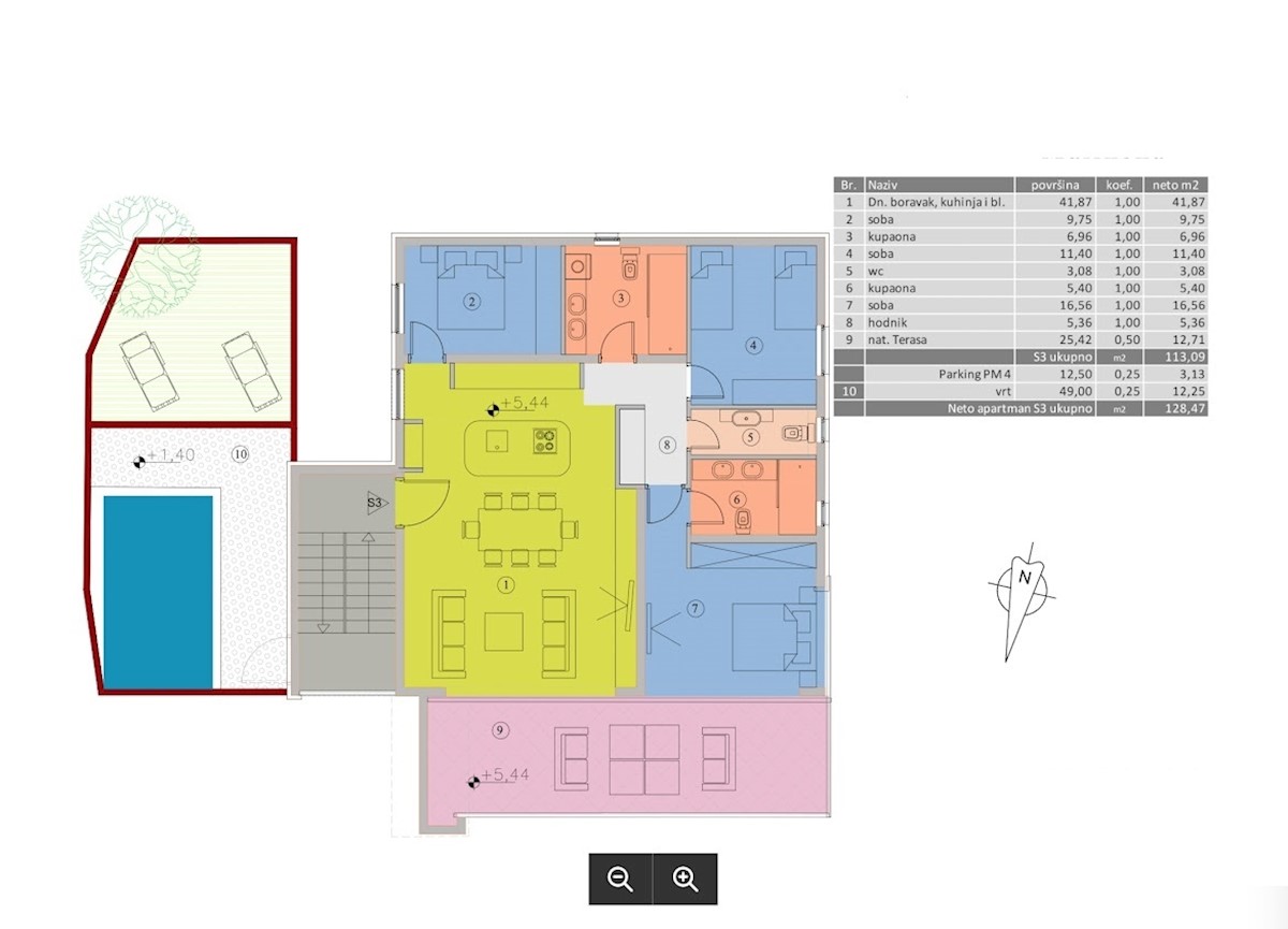 Malinska, nuova costruzione, attico dal design moderno con vista mare e piscina