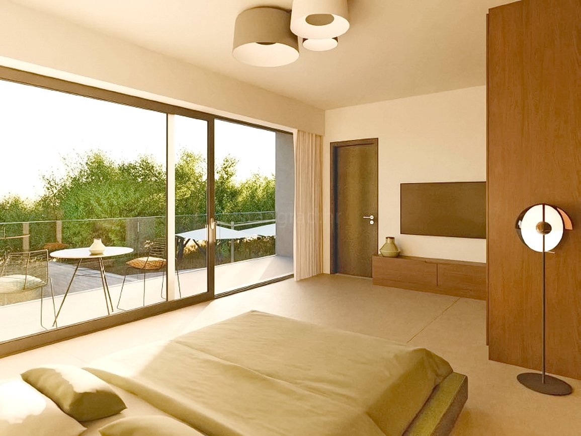 Zona di Krk, nuova villetta bifamiliare con piscina e vista mare!