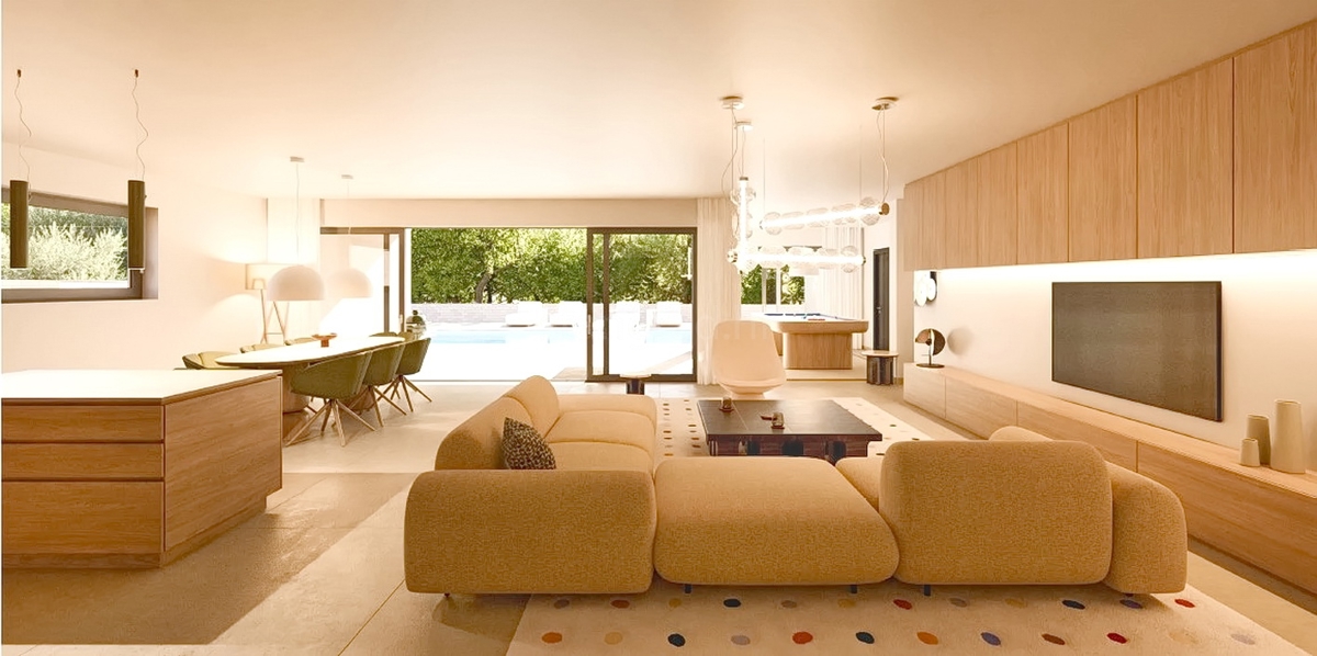 Zona di Krk, nuova villetta bifamiliare con piscina e vista mare!