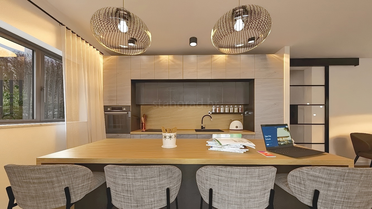 Vrbnik, appartamento con tre camere da letto al 1° piano di un nuovo edificio con vista!