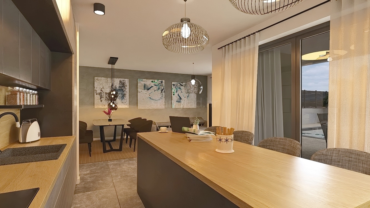 Vrbnik, appartamento con tre camere da letto al 1° piano di un nuovo edificio con vista!