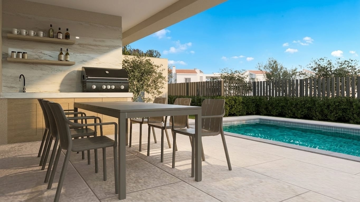 Malinska, nuova casa bifamiliare con piscina e vista mare!