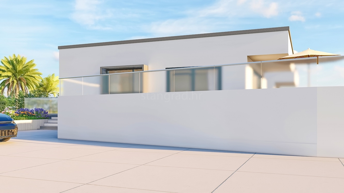 Krk, dintorni, nuova costruzione, casa moderna con piscina e vista