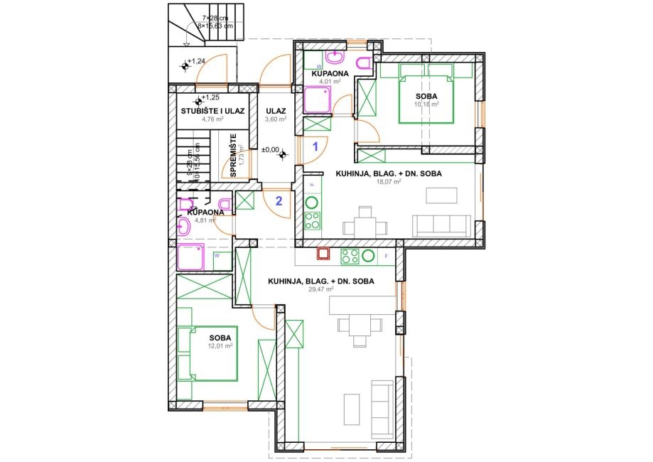 Njivice, appartamento con due camere da letto con vista mare!