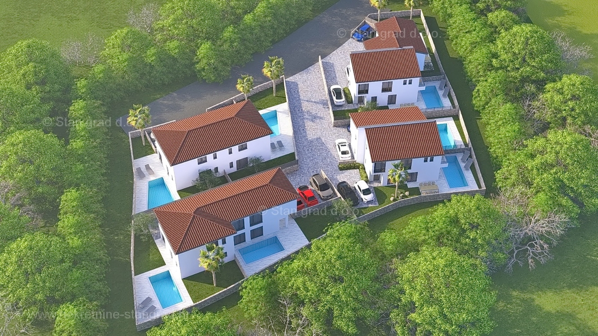 Malinska, casa bifamiliare con piscina e vista mare in una posizione tranquilla!