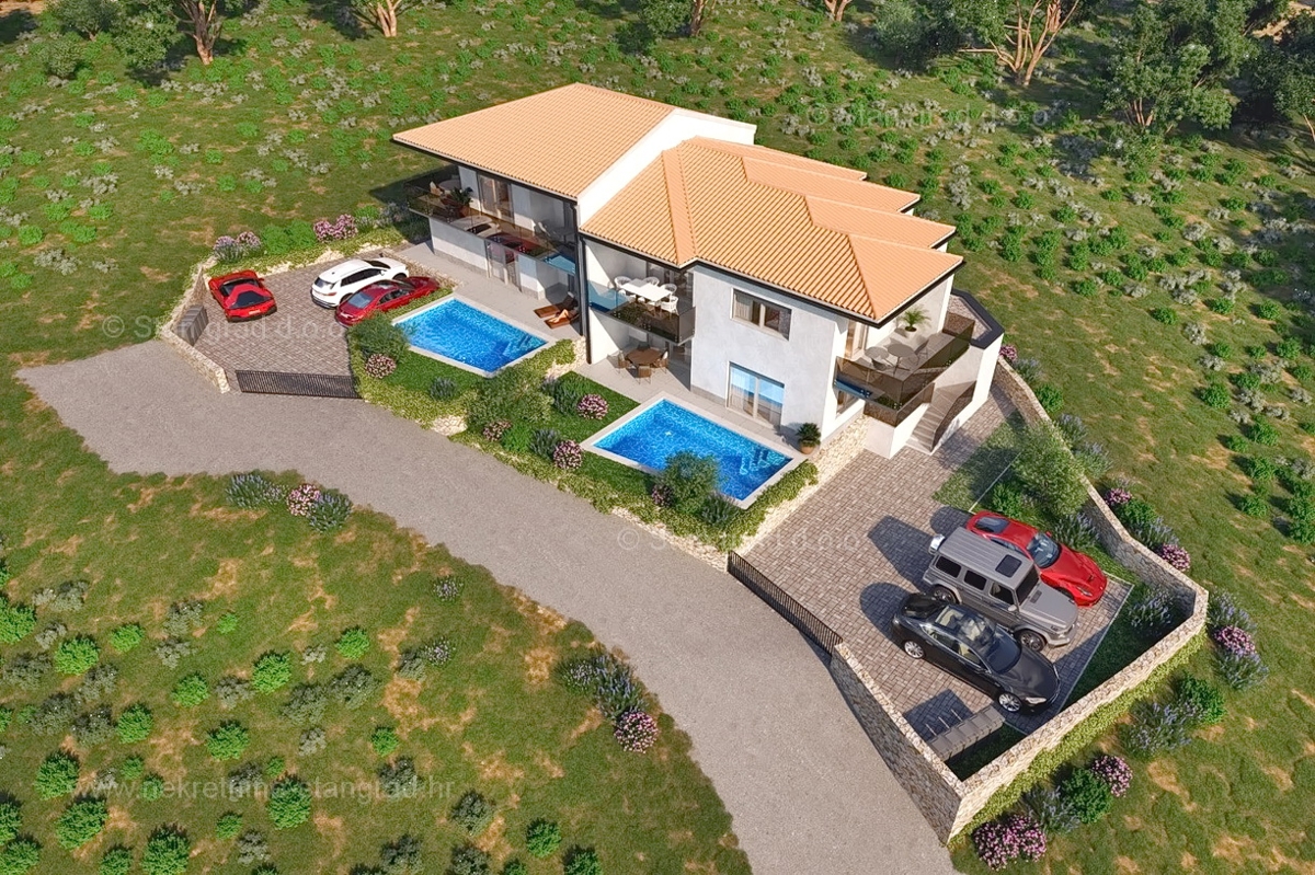 Vrbnik, appartamento al piano terra con giardino e piscina!