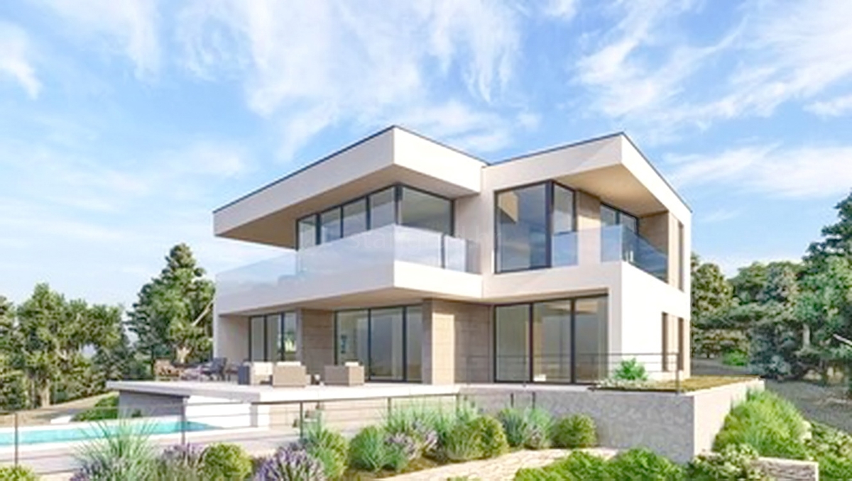 Zona di Krk, casa moderna con vista sul mare aperto!