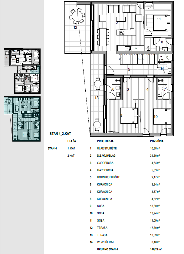 Isola di Krk, città di Krk, bellissimo attico in una nuova costruzione, a 600 m dal mare, in vendita!