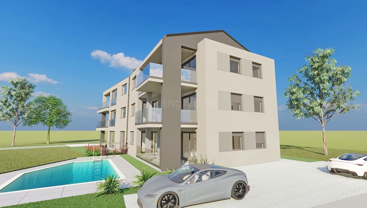 Šilo, appartamento in un edificio nuovo al primo piano vicino al mare!