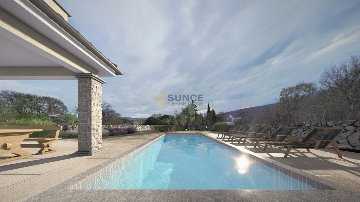 Isola di Krk, terreno a Garica con permesso di costruzione per una casa indipendente!