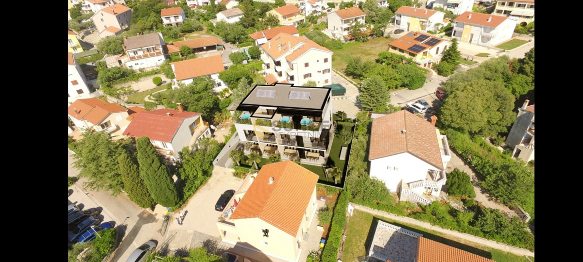 ISOLA DI KRK, CITTÀ DI KRK, NUOVO APPARTAMENTO ESCLUSIVO CON GIARDINO E GARAGE!