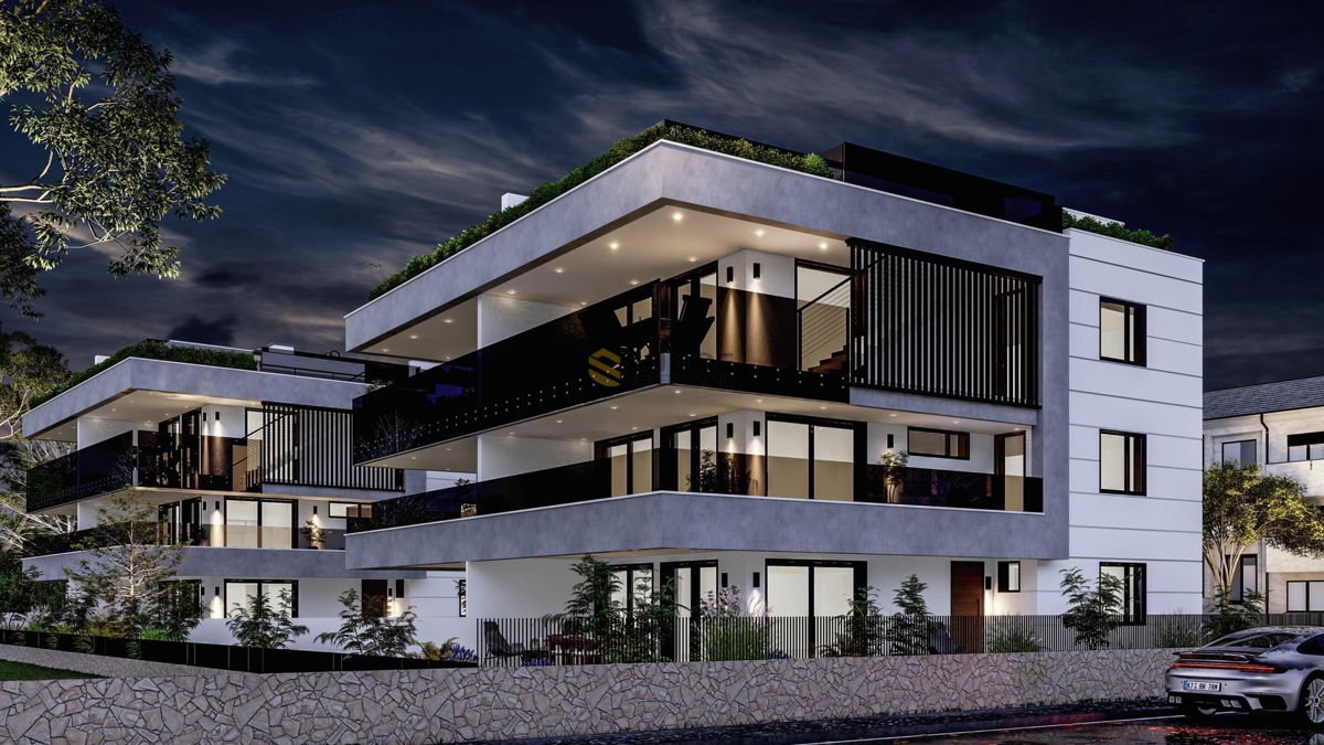 CITTÀ DI KRK, JEŽEVAC, nuovo appartamento al piano terra con giardino e vista mare!