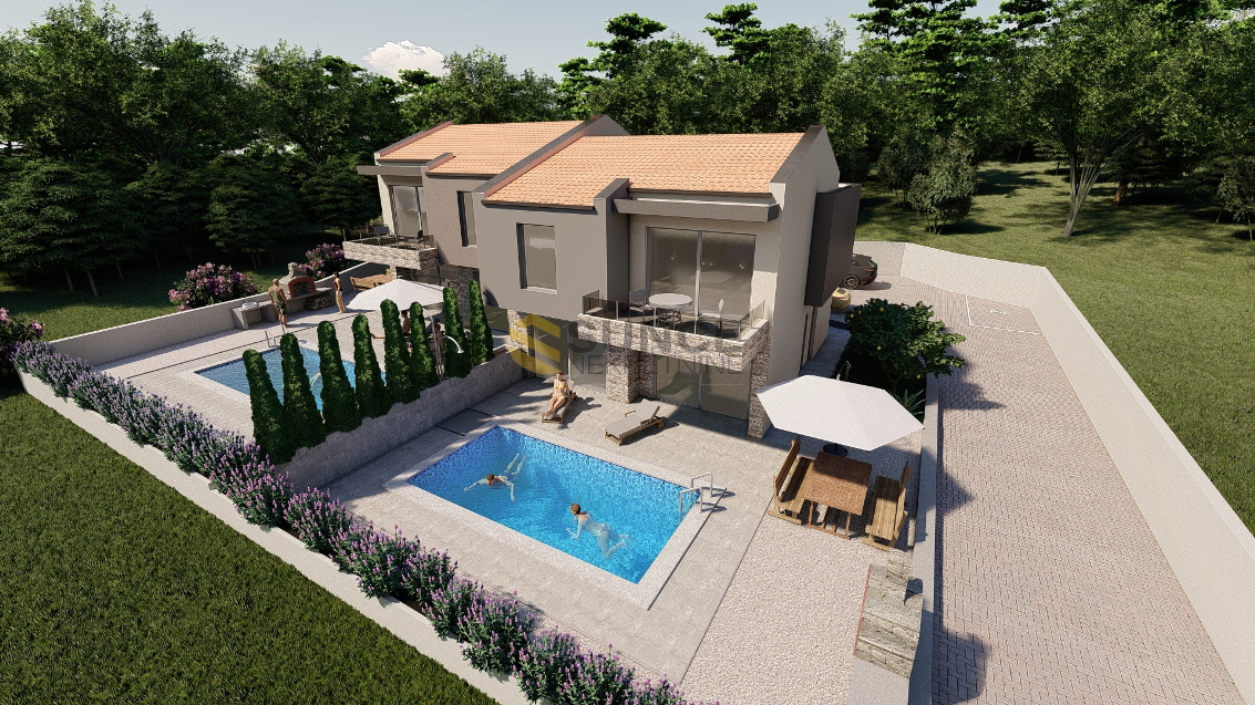 VRBNIK, BELLISSIMA CASA MODERNA, COMPLETAMENTE ARREDATA CON PISCINA E VISTA MARE!