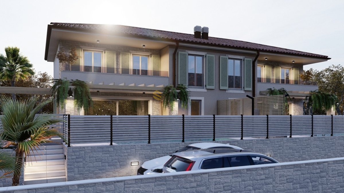 Malinska nuova casa bifamiliare con piscina!