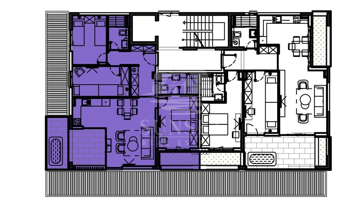 QUADRILOCALE CON LOGGIA E BALCONE – LUSSO A SUKOŠAN