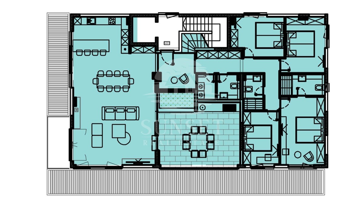 APPARTAMENTO QUADRILOCALE CON LOGGIA E TERRAZZA SUL TETTO – LUSSO A SUKOŠAN