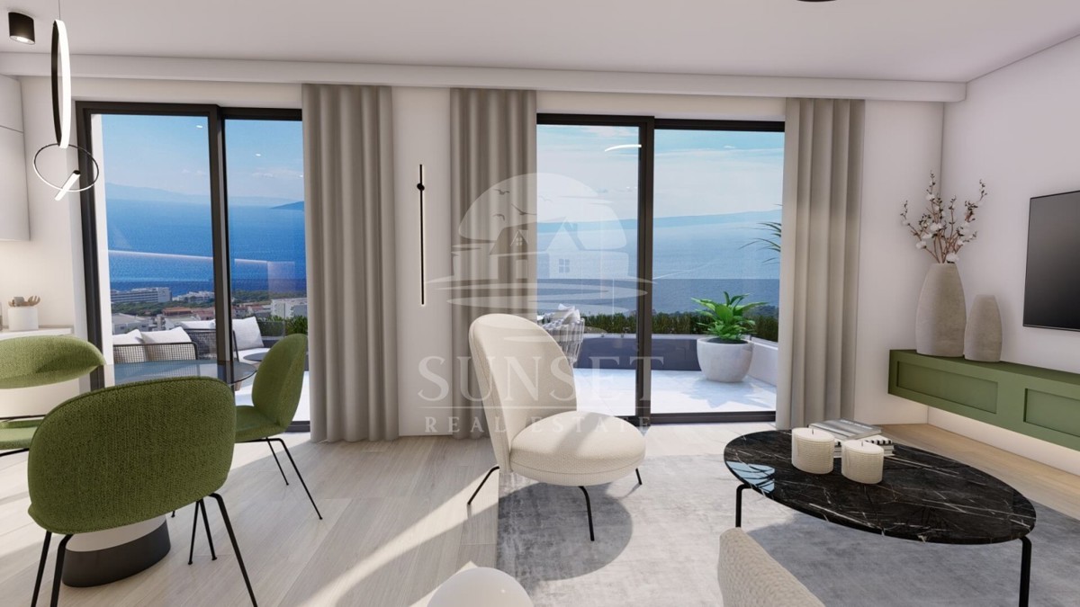 MAKARSKA - APPARTAMENTO DI LUSSO CON DUE CAMERE DA LETTO, TERRAZZA E GIARDINO AL PIANO TERRA