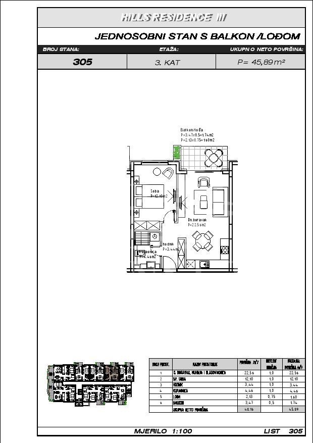 MAKARSKA - APPARTAMENTO CON UNA CAMERA DA LETTO E BALCONE/LOGGIA IN UNA POSIZIONE ATTRAENTE