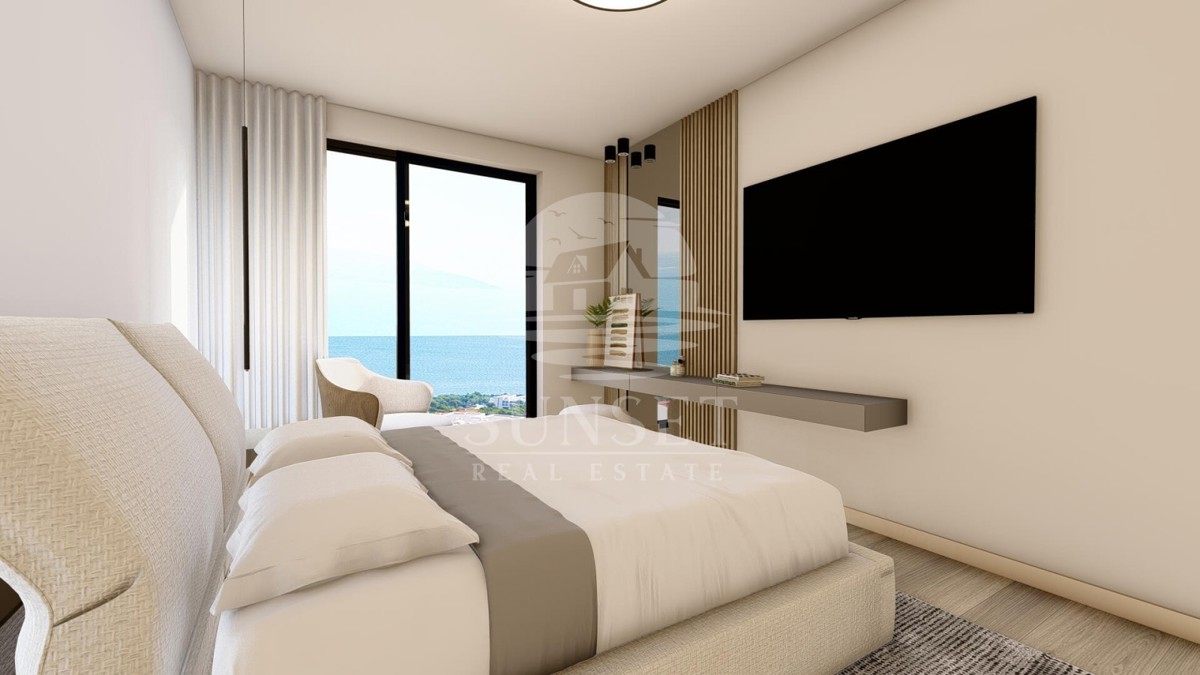 MAKARSKA - APPARTAMENTO DI LUSSO CON UNA CAMERA DA LETTO, TERRAZZA E GIARDINO IN POSIZIONE ECCEZIONALE