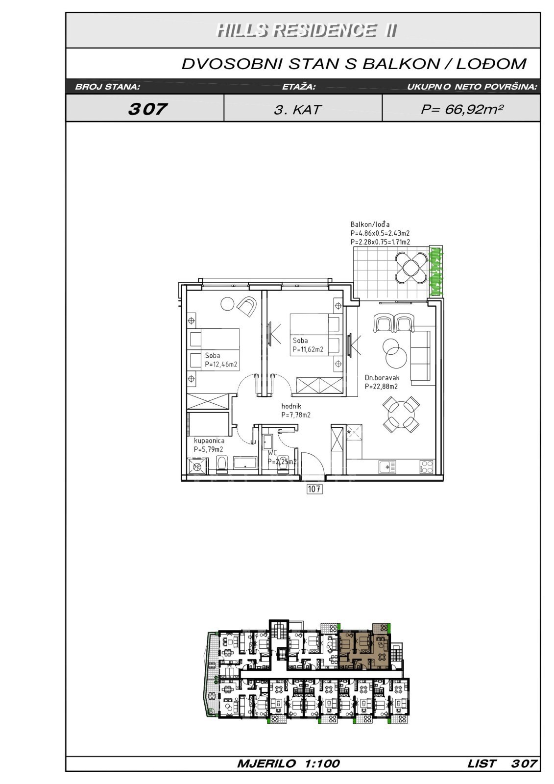 MAKARSKA - APPARTAMENTO BILOCALITÀ CON BALCONE/LOGGIA IN UNA POSIZIONE CENTRALE