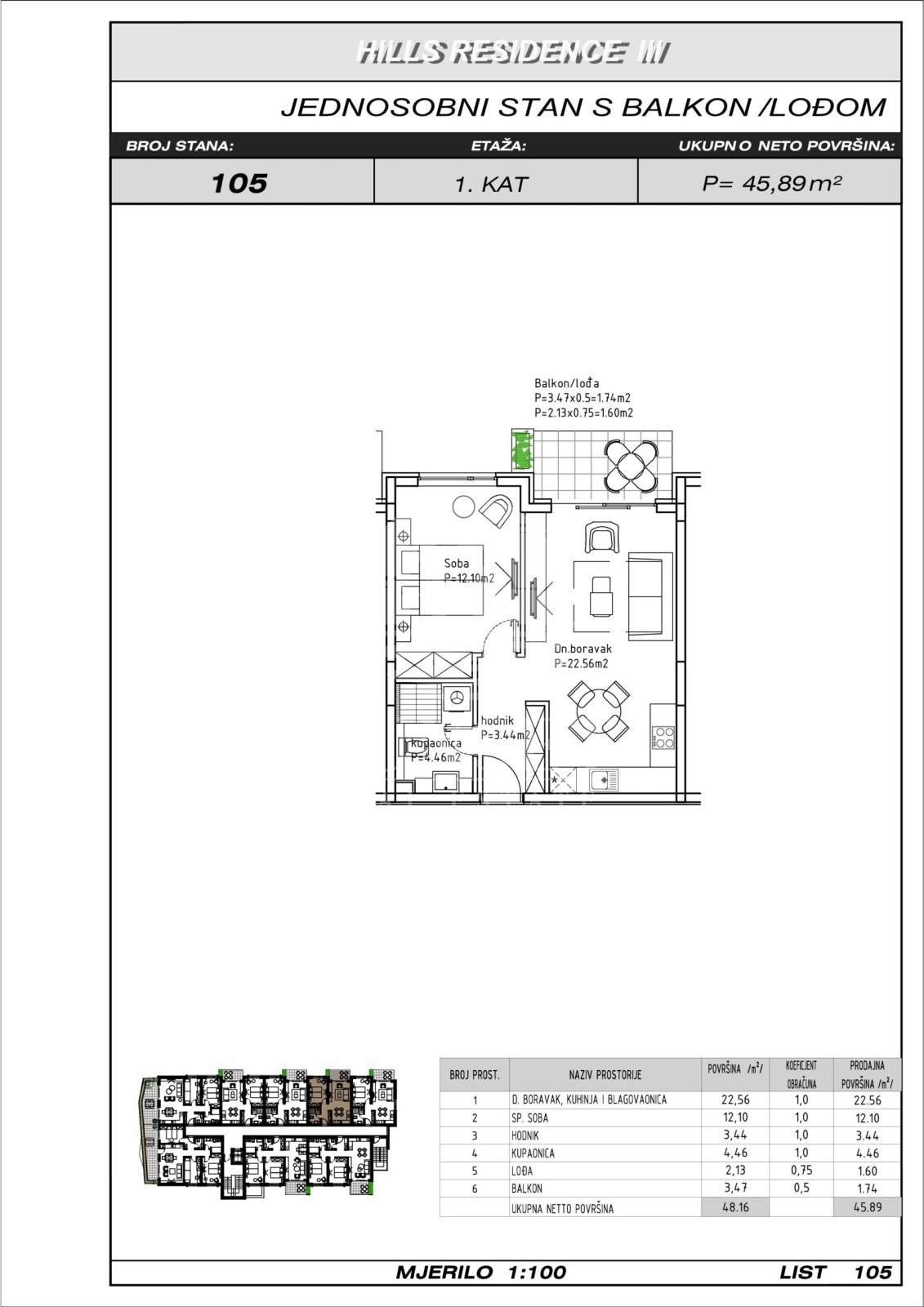 MAKARSKA - BILOCALE CON BALCONE/LOGGIA IN POSIZIONE ATTRATTIVA