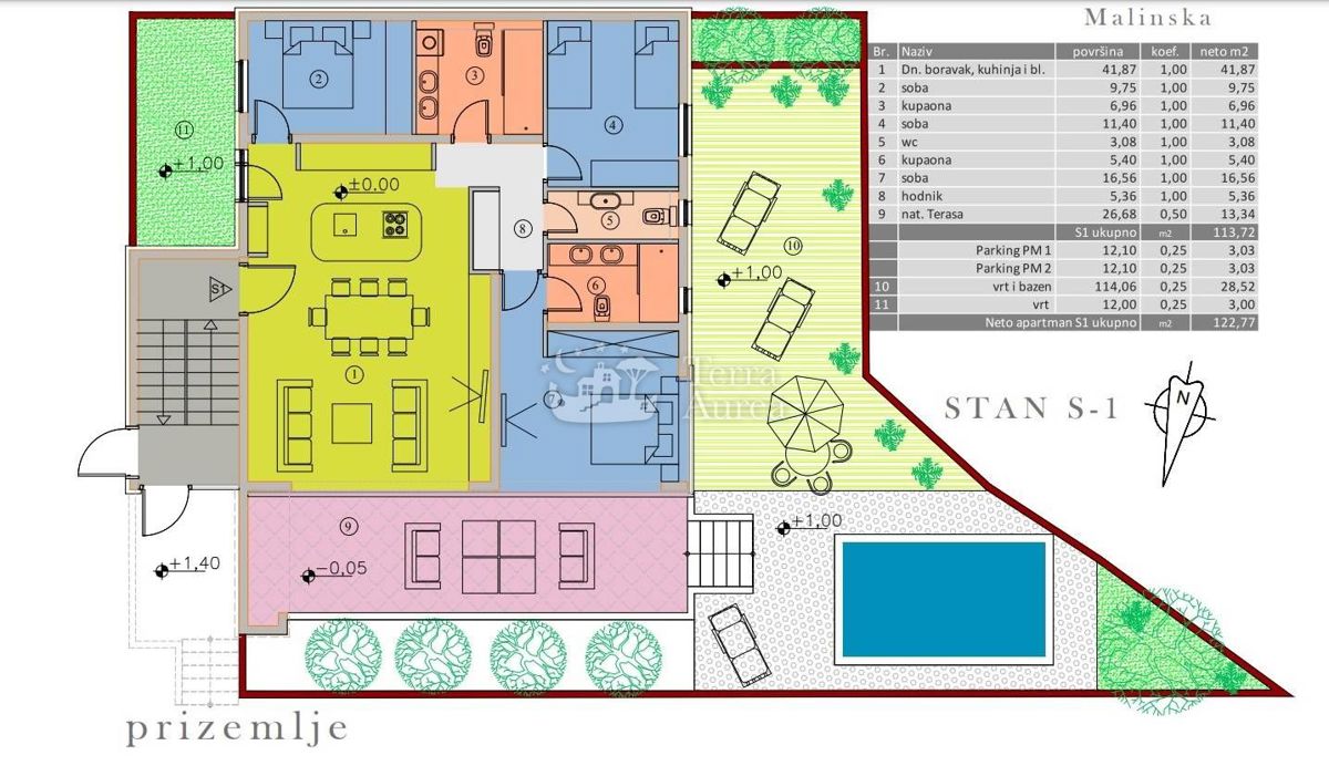 Appartamento Malinska, Malinska-Dubašnica, 113,72m2